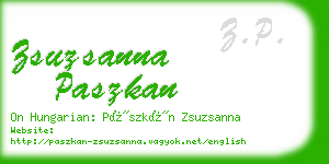 zsuzsanna paszkan business card